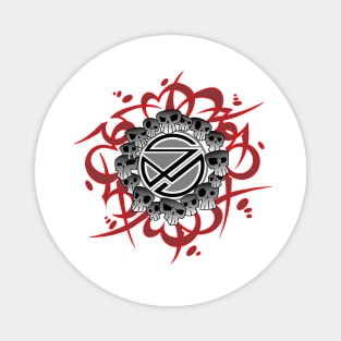 Sinister Motives scarlet and grey Magnet